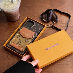  Luxury Brown LV Wallet iPhone Case