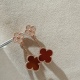 VCA Top S925 Sterling Silver Full Crystal Four Leaf Clover Drop Earrings With Box Party Women Gift
