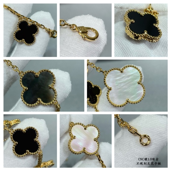 VCA Top Quality Five PCS Big And Small Four Leaf Clover Flower Charm Bracelet For Women Jewelry With Box
