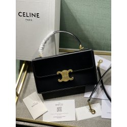 Celine College TRIOMPHE classic black gold black handbag For Women Size:20x16x5cm