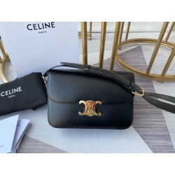 Celine TRIOMPHE classic black gold black handbag For Women Size 22*16*6cm