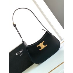CELIN-E 2024 ｜ TILLY Medium Glossy Cow Leather Handbag For Women Bag Size:22 X 13.5 X 4 cm