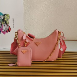 Prada 2022 hot selling upgraded version baoguanqnylon Hobo carrying underarm Pink bag 1BH204 Size:22Ｘ18Ｘ6.5ＣＭ
