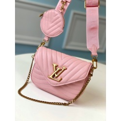 LV M56468 pink top of the line original Cow Leather Handbag For Women With Original Package Size:19.0 x 14.0 x 5.0 cm