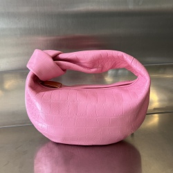 Bottega Veneta crocodile leather Pink Jodie bag for women with original package size: 28x23x8