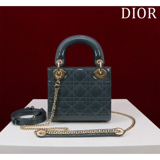  Dior-Lady Di three check patent leather ️