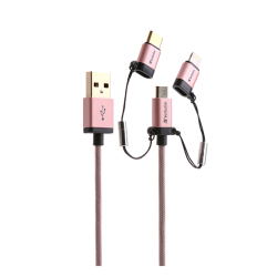 Verbatim 120cm Sync & Charge 3 In 1 Lighting Type C And Micro Usb Cable
