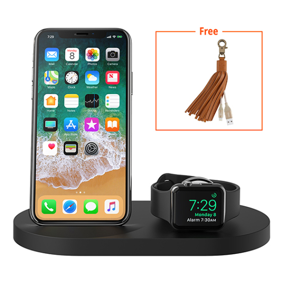 Belkin BOOST↑UP™ Wireless Charging Dock for iPhone + Apple Watch + USB-A port (with FREE Belkin Lighting Cable)