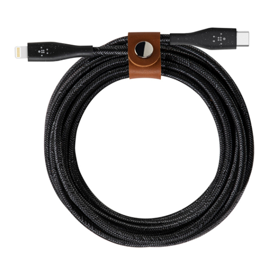 Belkin BOOST↑CHARGE™ USB-C™ Cable with Lightning Connector + Strap (made with DuraTek™)