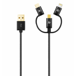 Hedonic 120cm 3 In 1 Lighting Type C And Micro Usb Cable