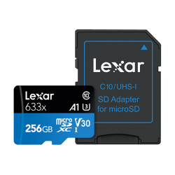 Lexar Professional 633x MicroSDXC 256GB with SD Adapter