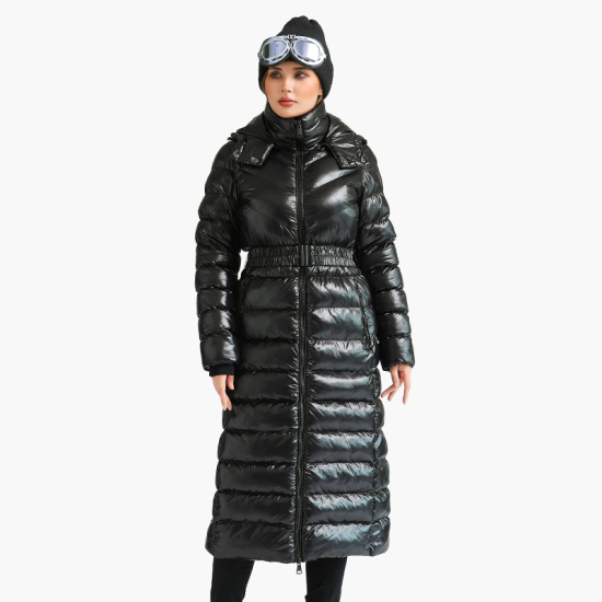  Winter Long Windproof Waterproof Parkas Coats For Women Thick Warm Puffer Jackets With Belt Fashion Hooded Outerwear