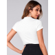 Women Summer Casual Simple Solid Short Sleeve T-Shirt Basic O-Neck Tops Fashion White Skinny Tees