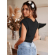 Women Summer Casual Solid Sleeveless T-Shirt With Bow Lacing Basic O-Neck Tops Fashion Black Regular Tees