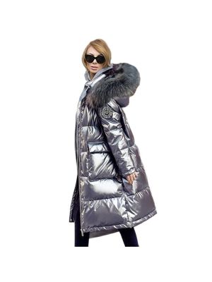  2021 Women New  Winter Thicken Warm Long Parka Coat  Hooded Fashion Design With Fur Collar Long-Sleeved Slim-fit Padded