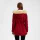 Women Winter Windproof Long Thick Parkas Coat Fluffy Faux Fur Hood With Velvet Fleece Outdoor Warm Padded Cotton Clothes
