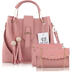 LIKE STYLE Women Pink Shoulder Bag - Regular Size  (Pack of: 3)