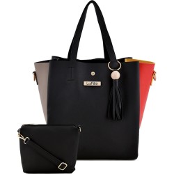 LaFille Women Black Hand-held Bag - Regular Size  (Pack of: 2)