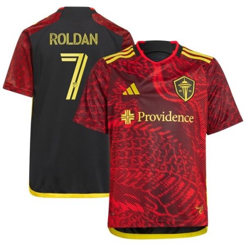 Cristian Roldan Seattle Sounders FC adidas Youth 2024 The Bruce Lee Kit Replica Player Jersey – Red