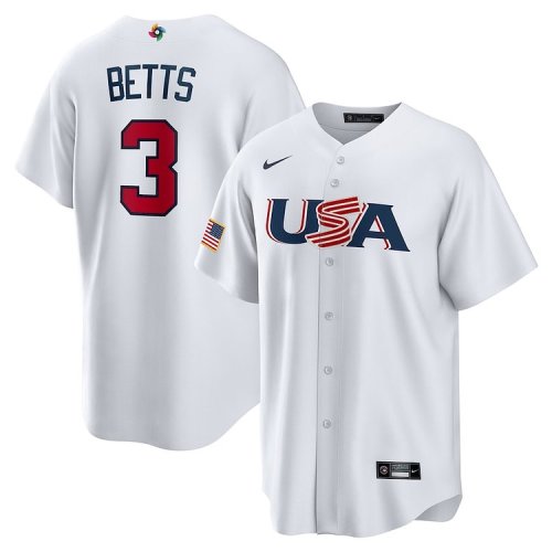 Mookie Betts USA Baseball Nike 2023 World Baseball Classic Replica Player Jersey - White