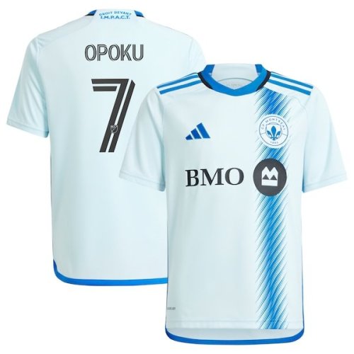 Kwadwo Opoku CF Montreal adidas Youth 2024 La Main Replica Player Jersey – Light Blue