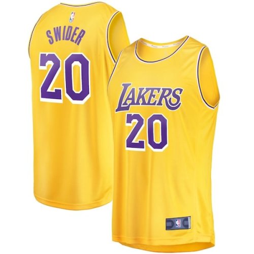 Cole Swider Los Angeles Lakers Fanatics Branded Fast Break Replica Jersey - Icon Edition - Gold