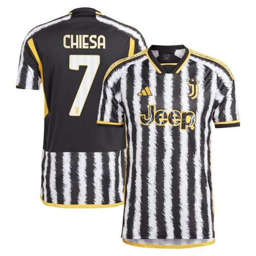 Federico Chiesa Juventus adidas 2023/24 Home Replica Player Jersey - Black/Gray/White