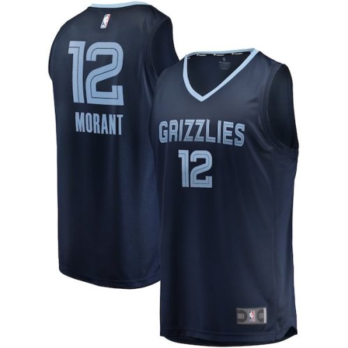 Ja Morant Memphis Grizzlies Fanatics Branded Fast Break Replica Jersey Navy - Icon Edition