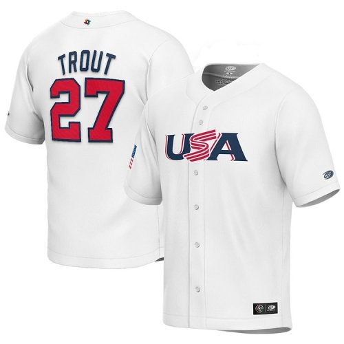 Mike Trout USA Baseball Youth 2023 World Baseball Classic Replica Player Jersey - White