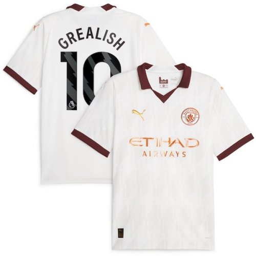 Jack Grealish Manchester City Puma 2023/24 Away Replica Jersey - White
