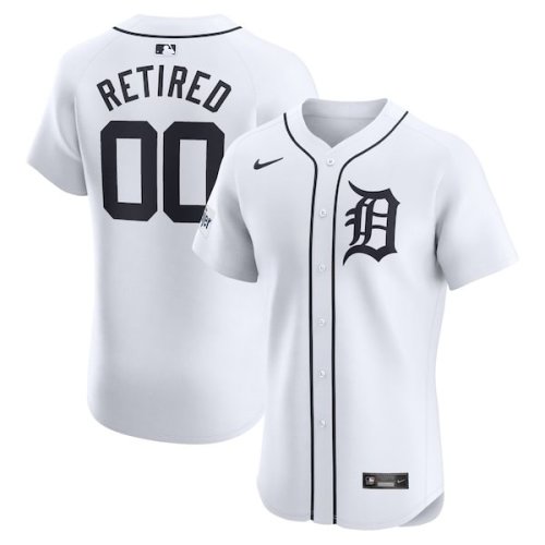 Detroit Tigers Nike Home Elite Pick-A-Player Retired Roster Patch Jersey - White