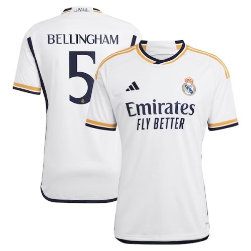 Jude Bellingham Real Madrid adidas 2023/24 Home Replica Jersey - White/Navy