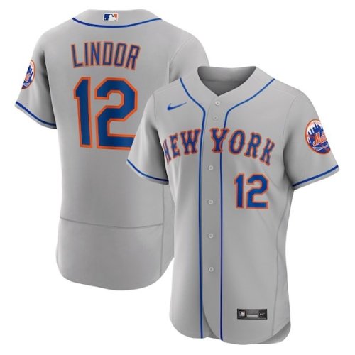 Francisco Lindor New York Mets Nike Road Authentic Player Jersey - Gray/White