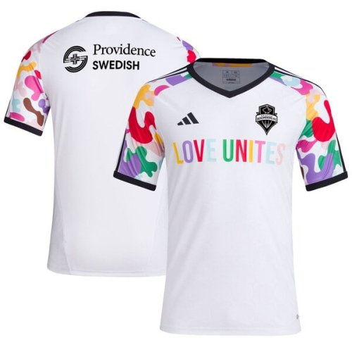 Seattle Sounders FC adidas 2024 Pride Pre-Match Top - White