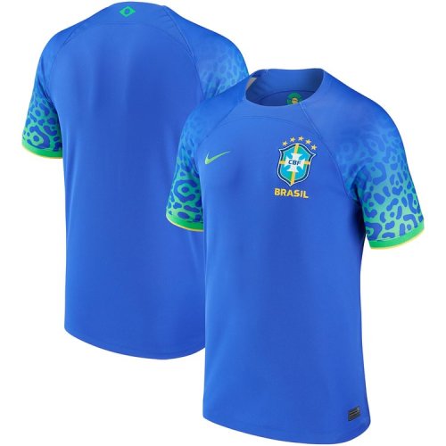 Brazil National Team Nike 2022/23 Away Authentic Blank Jersey - Blue