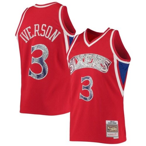 Allen Iverson Philadelphia 76ers Mitchell & Ness 1996/97 Hardwood Classics NBA 75th Anniversary Diamond Swingman Jersey - Red