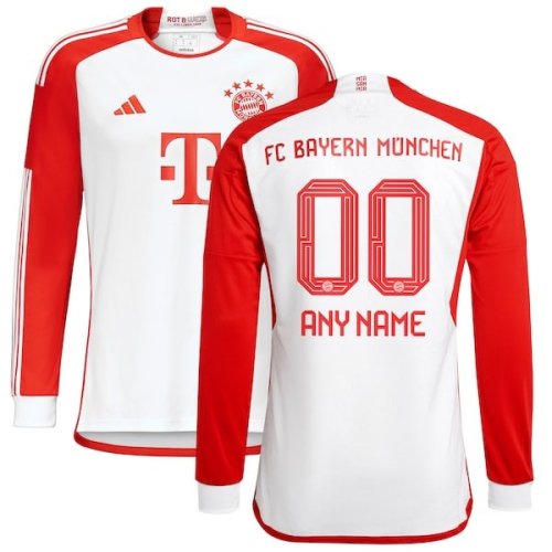 Bayern Munich adidas 2023/24 Home Replica Custom Long Sleeve Jersey - White
