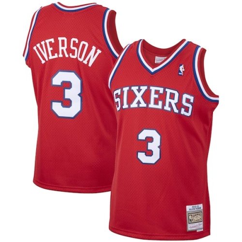 Allen Iverson Philadelphia 76ers Mitchell & Ness 2001/02 Hardwood Classics Swingman Jersey - Red/White