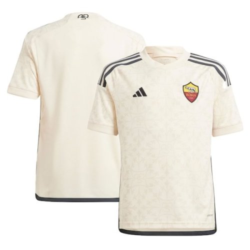 AS Roma adidas Youth 2023/24 Away Replica Jersey - Cream