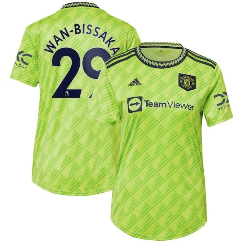 Aaron Wan-Bissaka Manchester United adidas Women's 2022/23 Third Replica Player Jersey - Neon Green