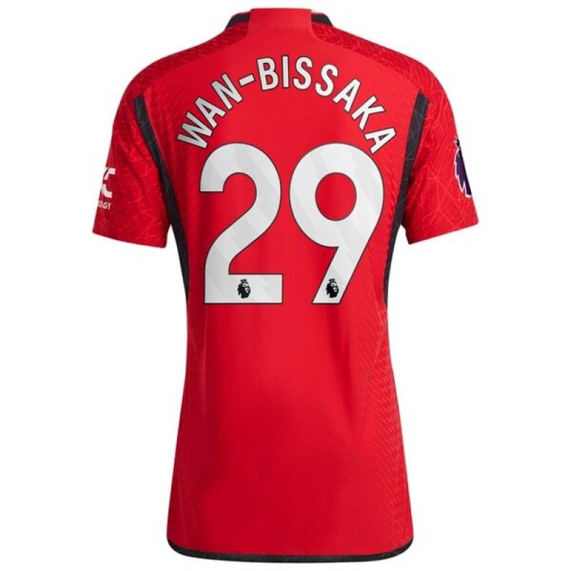 Aaron Wan-Bissaka Manchester United adidas 2023/24 Home Authentic Player Jersey - Red/Green