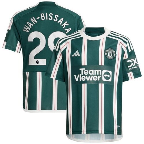 Aaron Wan-Bissaka Manchester United adidas Youth 2023/24 Away Replica Player Jersey - Green/White