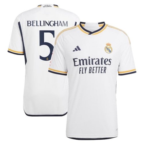 Jude Bellingham Real Madrid adidas 2023/24 Home Authentic Jersey - White/Navy