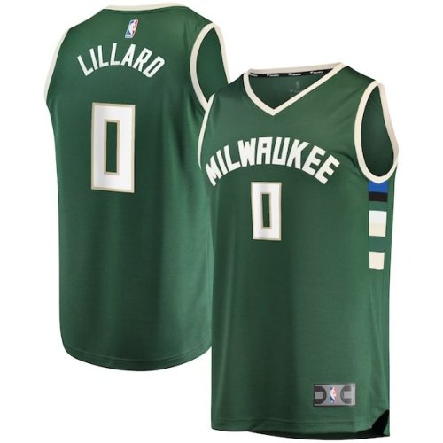 Damian Lillard Milwaukee Bucks Fanatics Branded Men's Fast Break Player Jersey - Icon Edition - Hunter Green