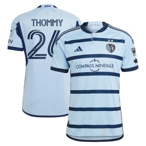 Erik Thommy Sporting Kansas City adidas 2024 Hoops 4.0 Authentic Player Jersey – Light Blue