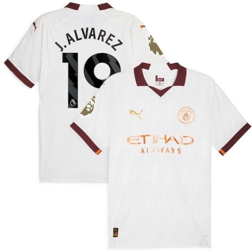 Julián Álvarez Manchester City Puma 2023/24 Away Authentic Player Jersey - White