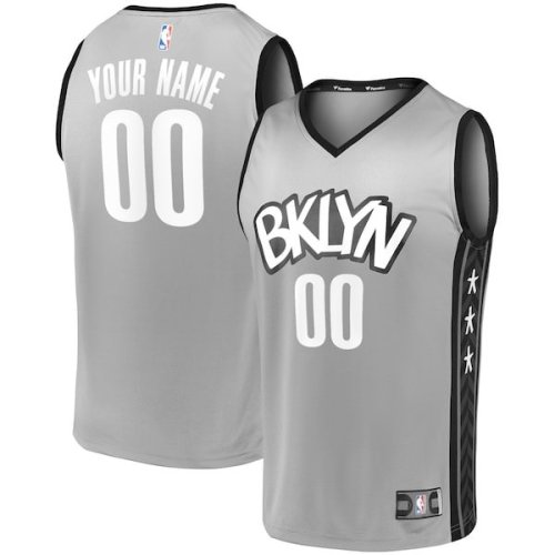 Brooklyn Nets Fanatics Branded Fast Break Replica Custom Jersey Gray - Statement Edition