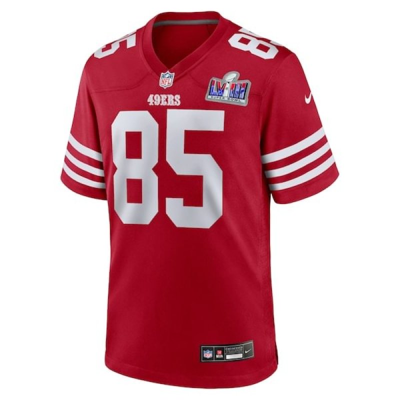 George Kittle San Francisco 49ers Nike Super Bowl LVIII Game Jersey - Scarlet