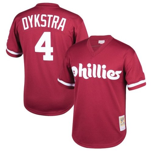 Lenny Dykstra Philadelphia Phillies Mitchell & Ness Youth Cooperstown Collection Mesh Batting Practice Jersey - Burgundy