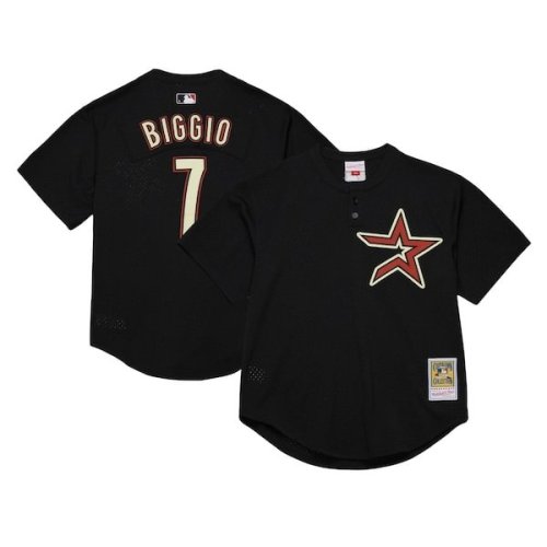 Craig Biggio Houston Astros Mitchell & Ness Cooperstown Mesh Batting Practice Jersey - Black